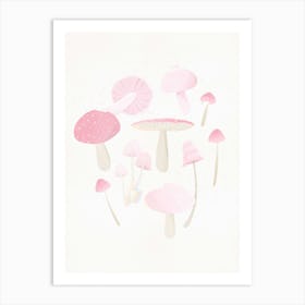 Pink Mushrooms Art Print