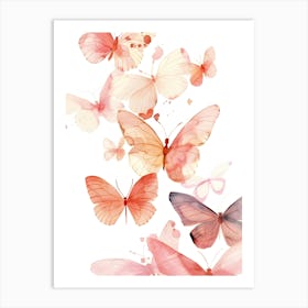 Watercolor Butterflies 4 Art Print