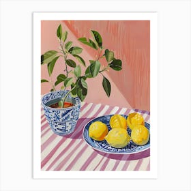 Lemons on the table Art Print