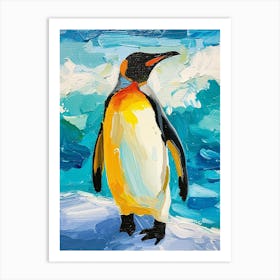 King Penguin Livingston Island Colour Block Painting 4 Art Print