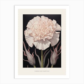 Flower Illustration Carnation Dianthus 3 Poster Art Print