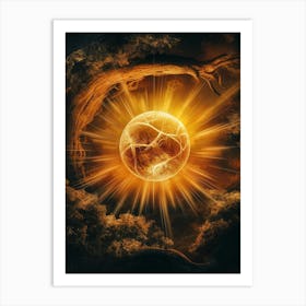 Golden Sun In The Forest 1 Art Print