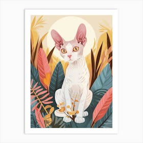 Devon Rex Cat Storybook Illustration 3 Art Print