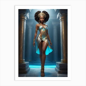 Beautiful And Sexy African American Princess 3 Art Print