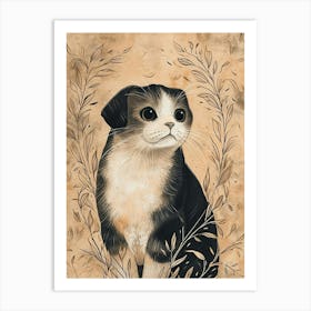 Scottish Fold Cat Japanese Illustration 2 Art Print