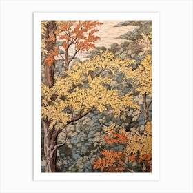 Slippery Elm 2 Vintage Autumn Tree Print  Art Print