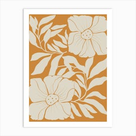 Orange And White Flowers Art Print