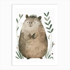 Charming Nursery Kids Animals Guinea Pig 4 Art Print