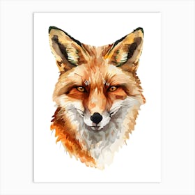 Fox Head Watercolor Illustration Art Print