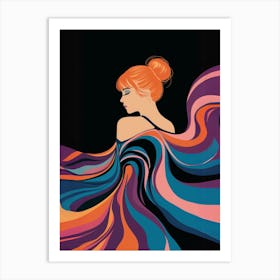 Woman In A Colorful Dress Art Print