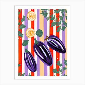 Eggplant Summer Illustration 2 Art Print