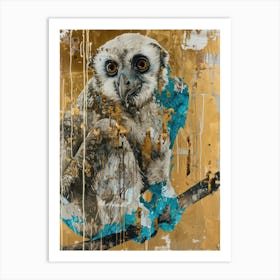 Gibbon Gold Effect Collage 4 Art Print