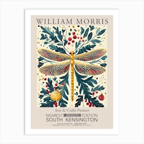 William Morris Prints Dragonfly Yellow Christmas Gift Winter Vintage Art Print