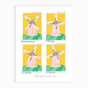 Windmill Sprache Print Art Print