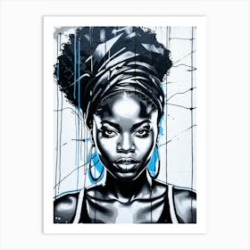 Graffiti Mural Of Beautiful Black Woman 218 Art Print