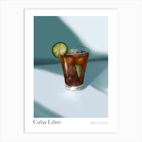 Cuba Libre Illustrated Cocktail Print Art Print