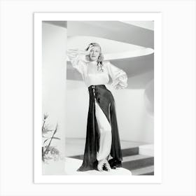 Ginger Rogers Posing In Pajamas Art Print