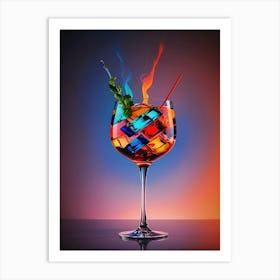 Smoking Cocktail Art Print