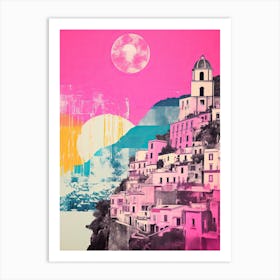 Positano In Risograph Style 2 Art Print