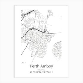 Perth,Australia Minimalist Map Art Print