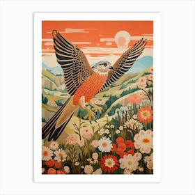 Falcon 7 Detailed Bird Painting Art Print