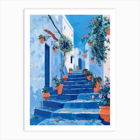 Blue Stairs In Morocco Art Print