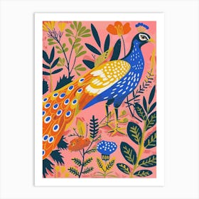 Spring Birds Peacock 3 Art Print