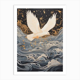 Dove 1 Gold Detail Painting Art Print