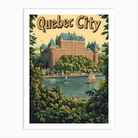 Aihrgdesign A Retro Travel Poster For Quebec City 1 Art Print