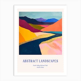 Colourful Abstract Death Valley National Park Usa 4 Poster Blue Art Print