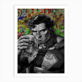 Pop Art Superman Dink Beer Art Print