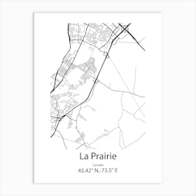 La Prairie,Canada Minimalist Map Art Print