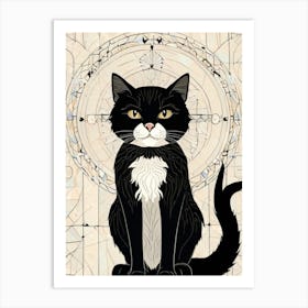 The black Cat Art Print