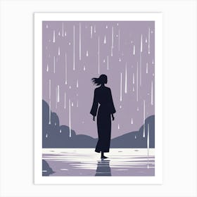 Purple Rain Silhouette Art Print