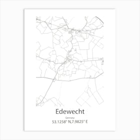 Edewecht,Germany Minimalist Map Affiche