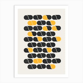 Black And Yellow Geometry Art Print