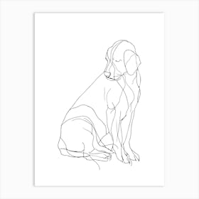 Dog Drawing Minimalist Line Art Monoline Illustration Art Print