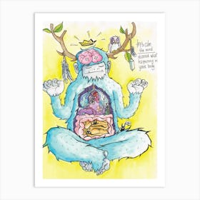 Zen yeti Art Print