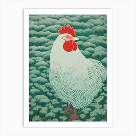 Ohara Koson Inspired Bird Painting Chicken 2 Art Print