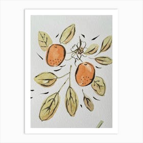 Oranges And Leaves Art Print