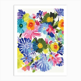 Daisies 1 Modern Colourful Flower Art Print