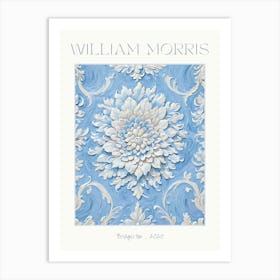 William Morris "Bridgerton" 2020 Textile Antique Regency Fabric Wallpaper Print | HD Powder Blue and Pale Cream Wall Decor | Parlour Sitting Room Grand Art Print