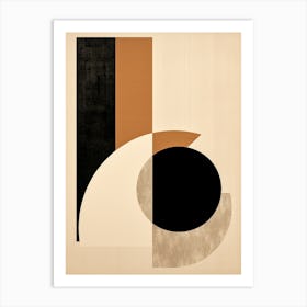 Bauhaus Rhapsody: Celestial Beige Circle Art Print