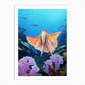 Blanket Octopus Detailed Illustration 6 Art Print