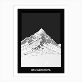 Ben Wyvis Mountain Line Drawing 3 Poster Art Print