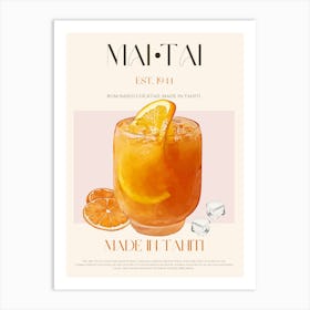 Mai Tai Cocktail Mid Century Art Print