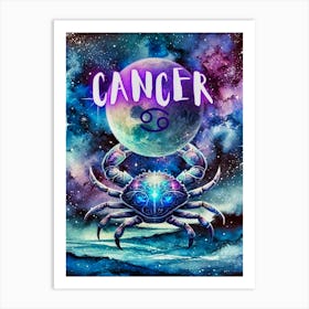 Cancer, crab, zodiac sign, cancer zodiac sign Art Print