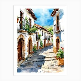 Watercolor Street In Spain 2 Art Print