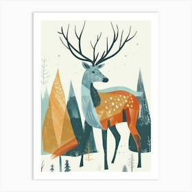 Deer In The Woods Art Print