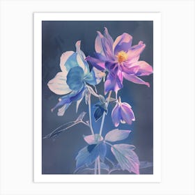 Iridescent Flower Columbine 1 Art Print